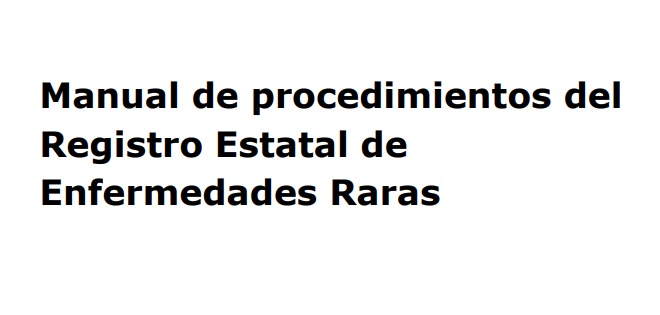 Manual de procedimientos del registro Estatal de enfermedades raras
