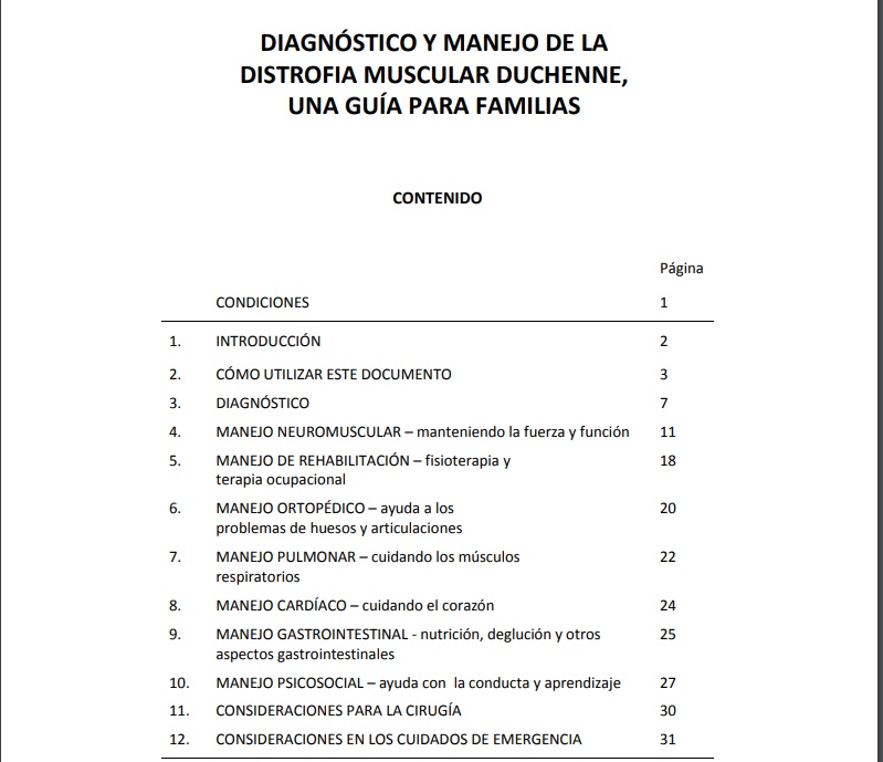 Diagnóstico y manejo de la distrofia muscular duchenne, una guía para las familias