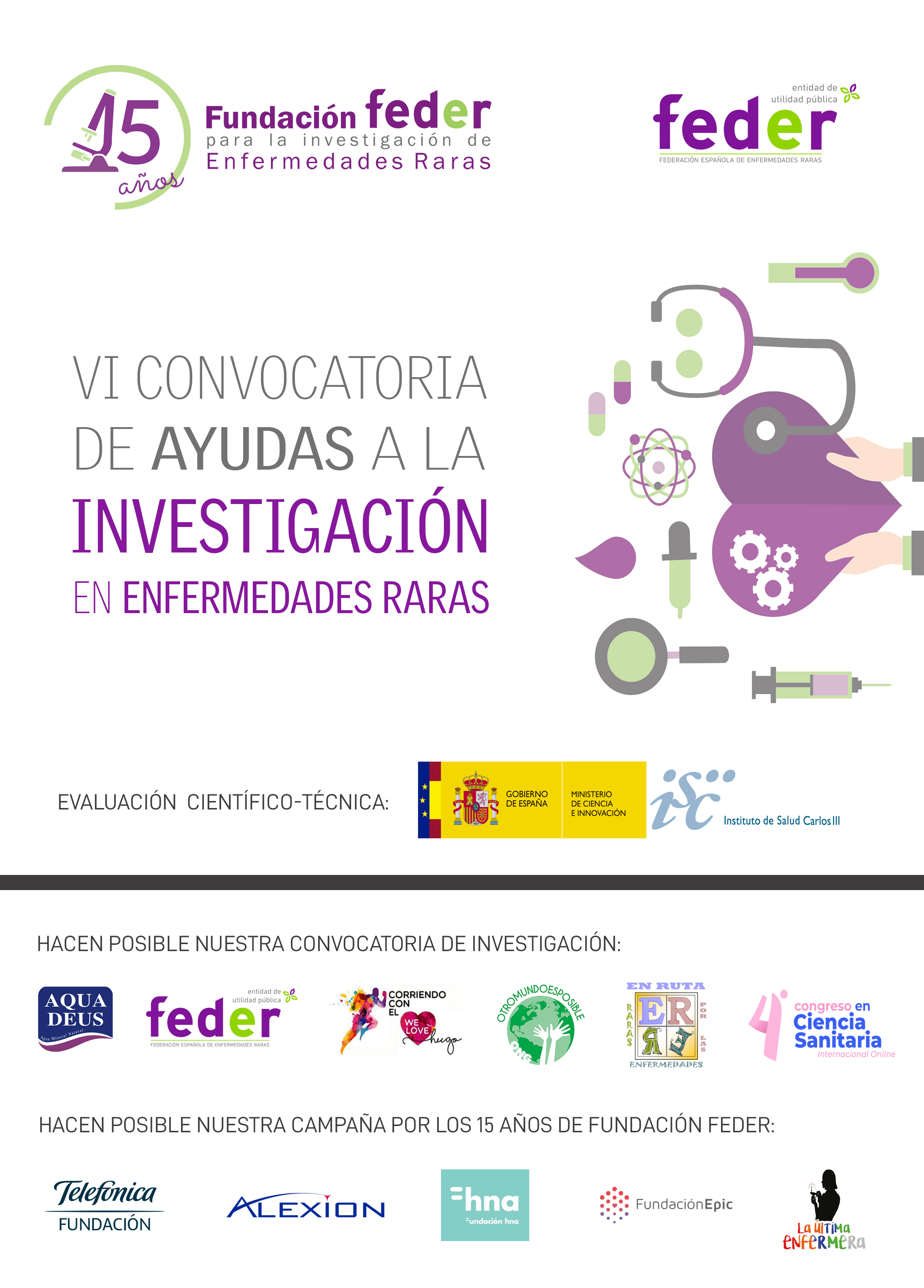 Cartel VI convocatoria de ayudas a la investigación