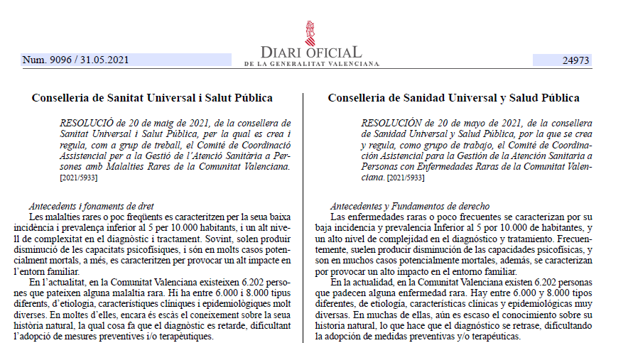 Captura de pantalla de la resolución.