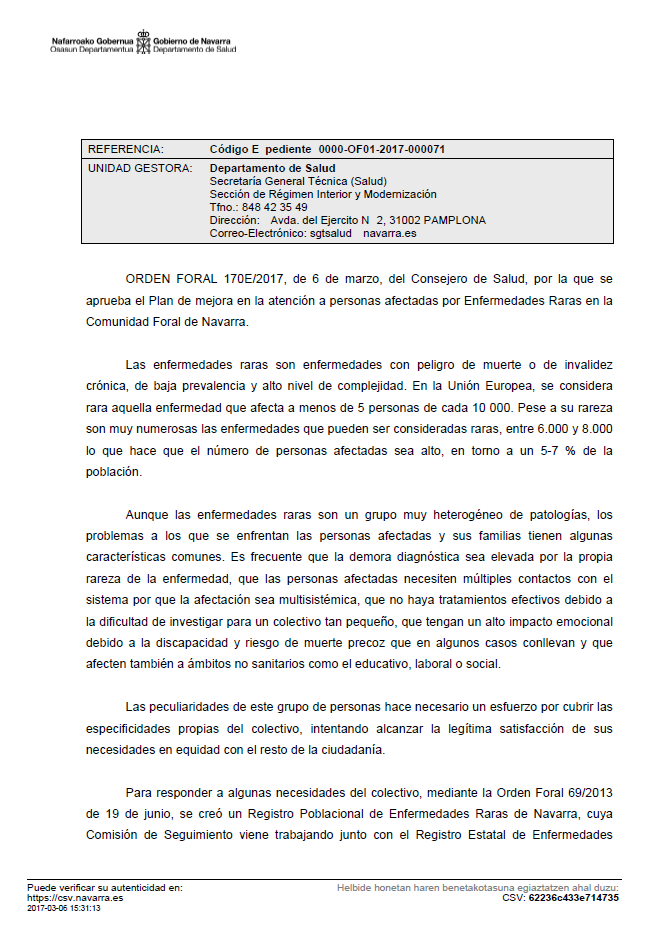 Captura de pantalla de la Orden.