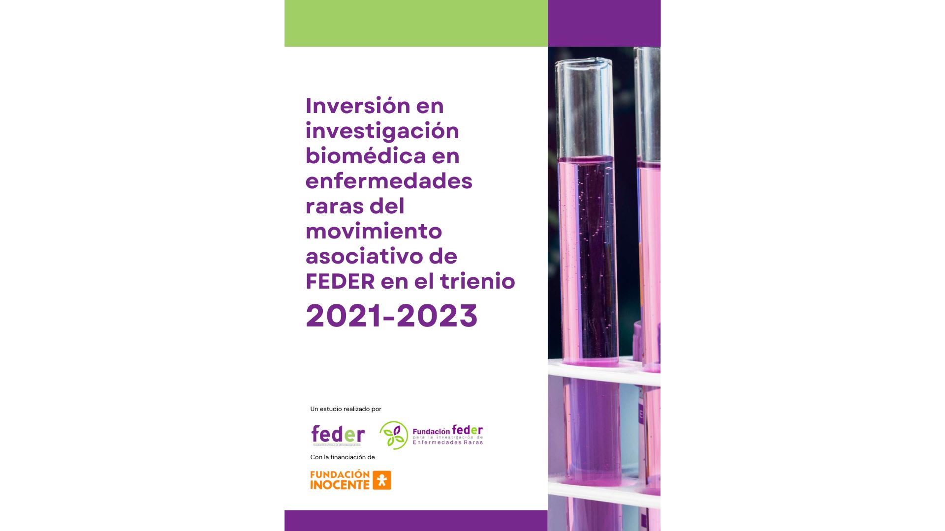 Inversión en investigación biomédica en enfermedades raras del movimiento asociativo de FEDER en el trienio 2021-2023
