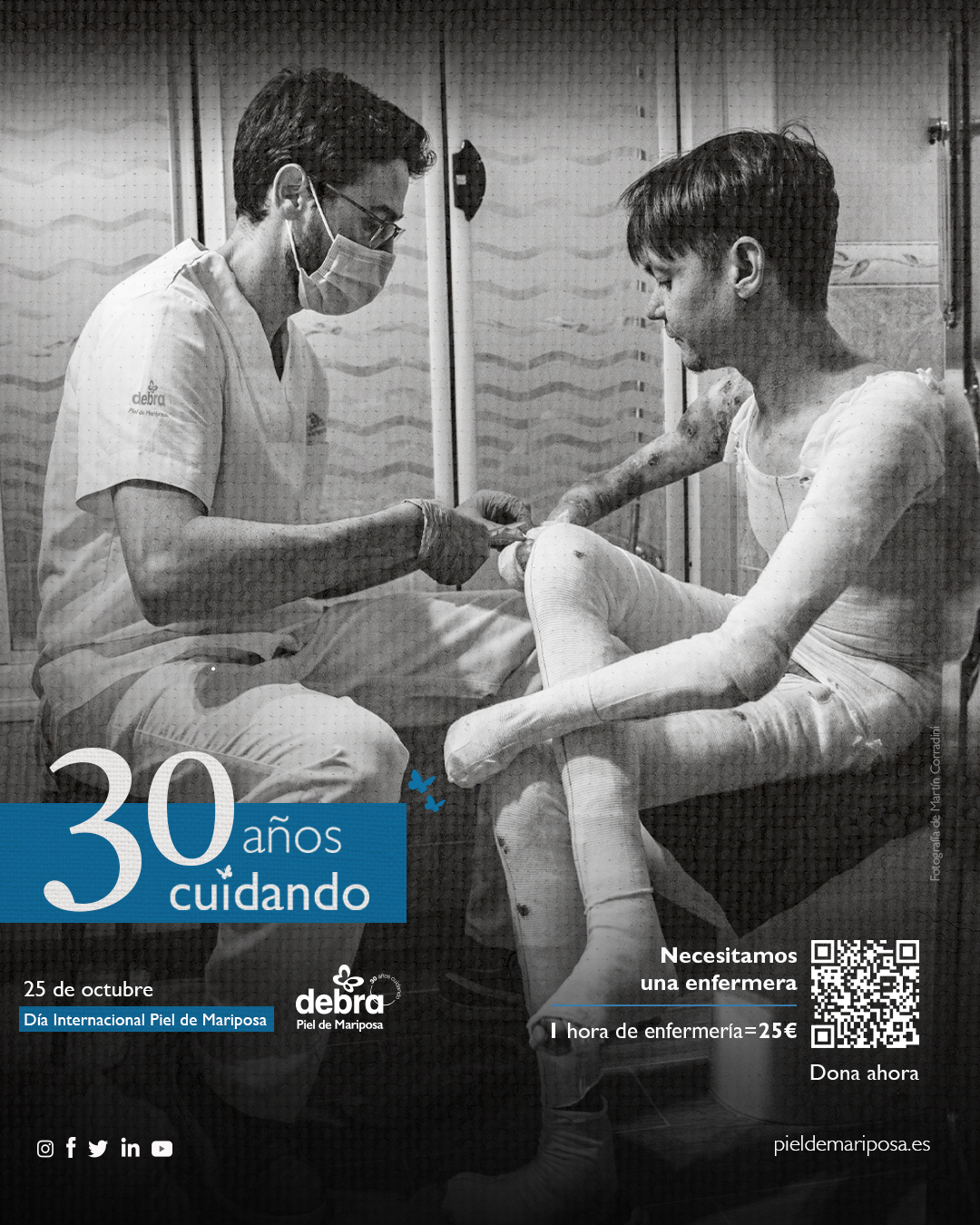 Cartel de '30 años cuidando'