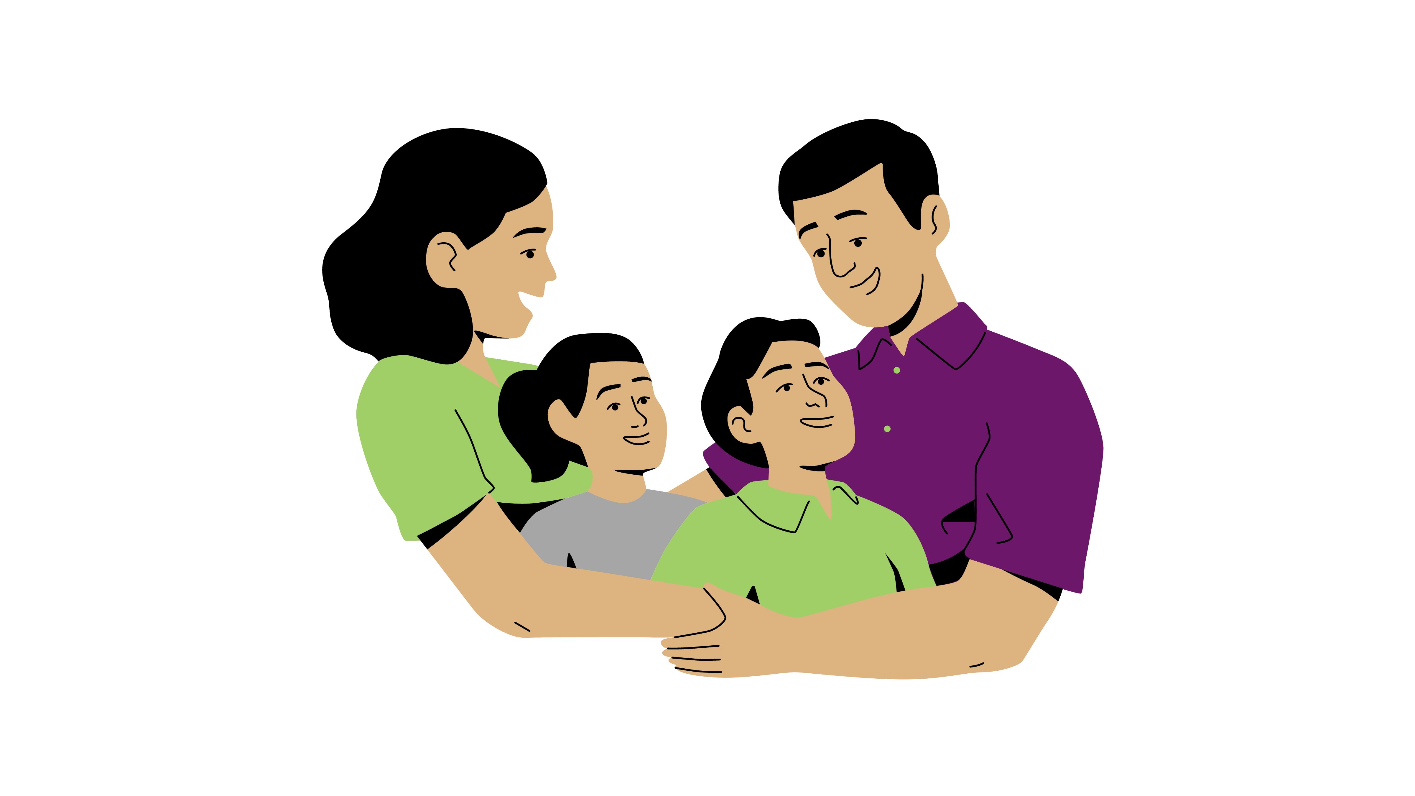 Ilustración de una familia.