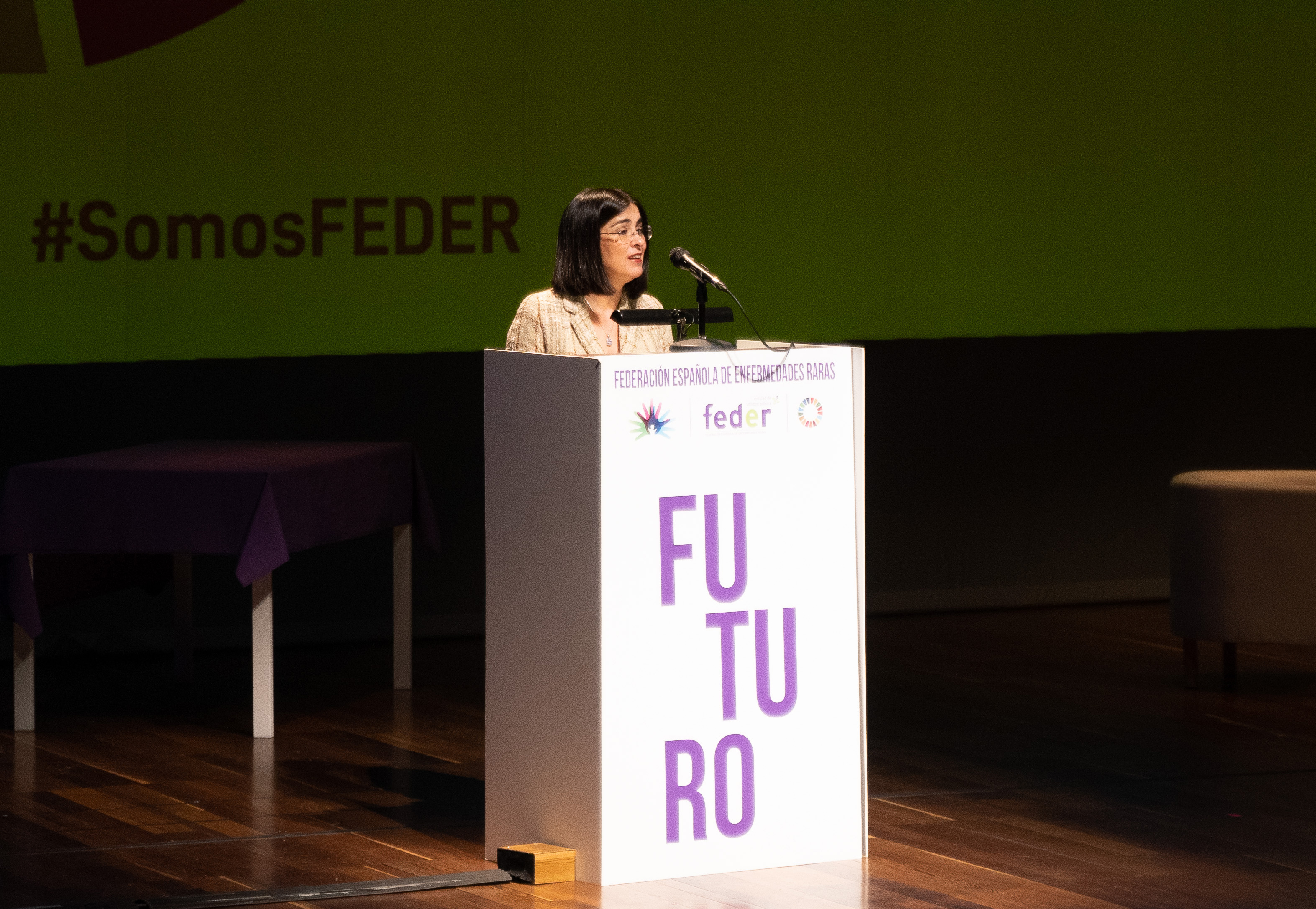 La Ministra de Sanidad durante su intervención en nuestro Acto por el Día Mundial de las ER 2022.