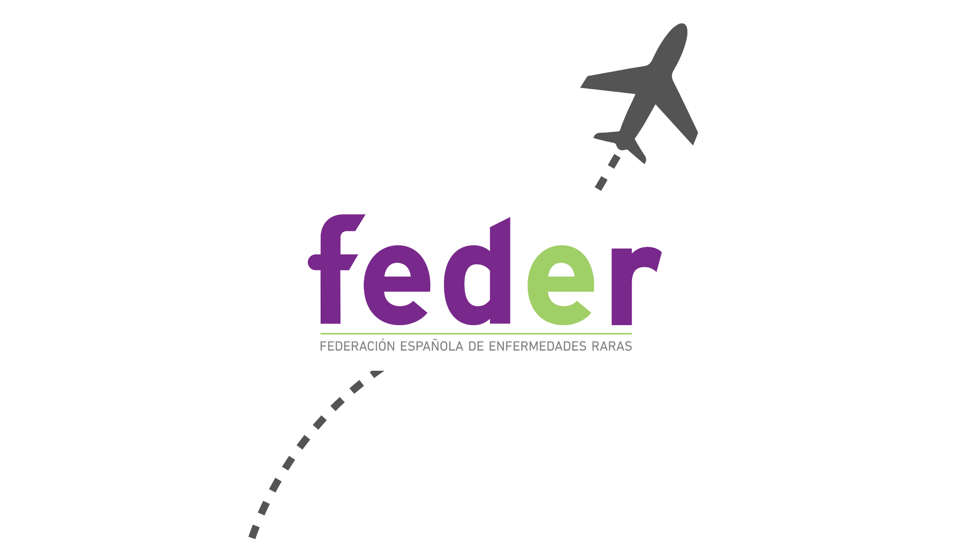 Logo de FEDER y dibujo de avión