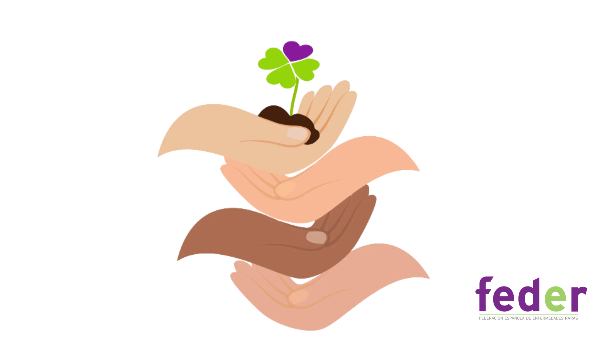 Manos sujetando un trébol