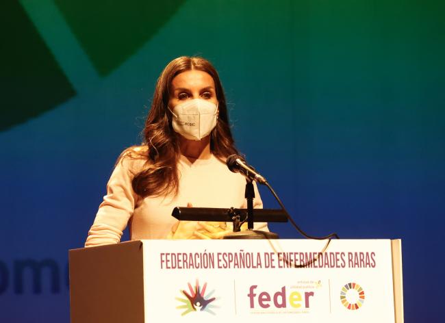 Su Majestad la Reina durante su intervención (© Casa de S.M. el Rey).