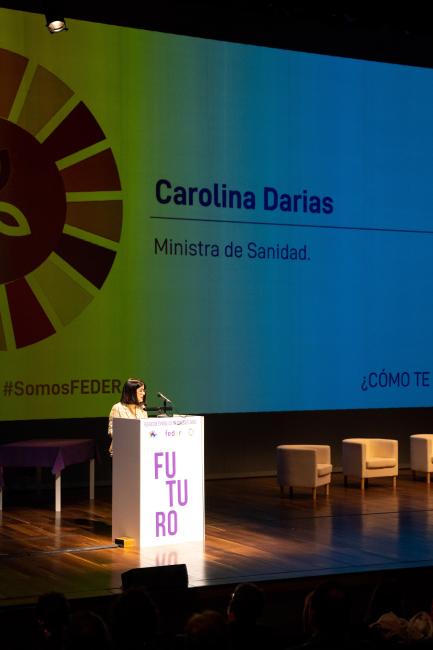 Intervención de Carolina Darias durante el acto.