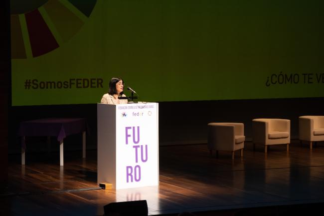 Intervención de Carolina Darias durante el acto.