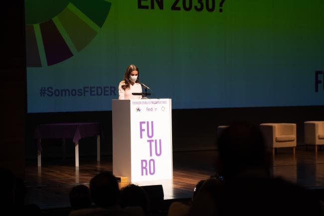 Intervención de Su Majestad la Reina durante el acto.