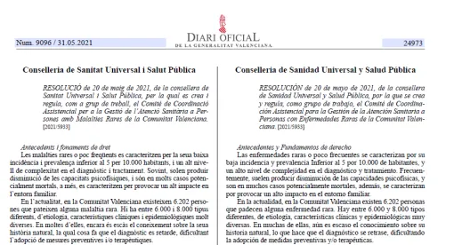 Captura de pantalla de la resolución.