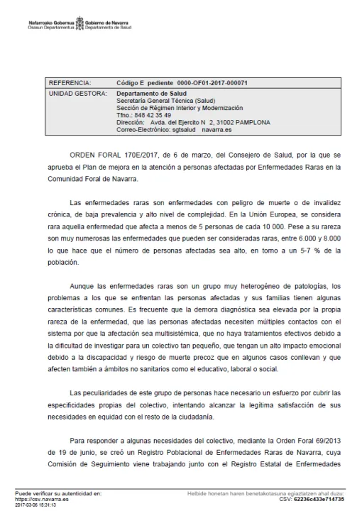 Captura de pantalla de la Orden.