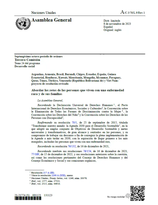 Captura de pantalla de la Resolución.