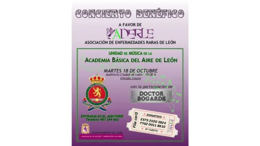 Invitación al evento sobre fondo morado