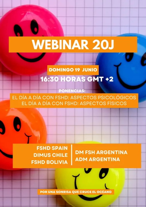 Cartel promocional del Webinar Distrofia Muscular facioescapulohumera