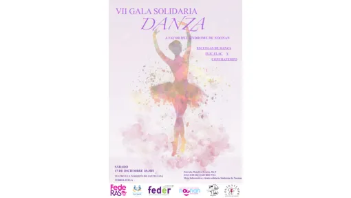 Cartel informativo sobre la VII Gala Solidaria de Danza a favor del síndrome de Noonan