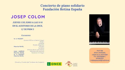 Concierto de piano solidario Fundación Retina España