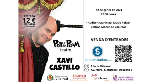 Folleto informativo evento del humorista Xavi Castillo