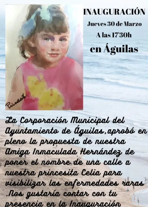 Cartel con la invitación de la inauguración de la calle.