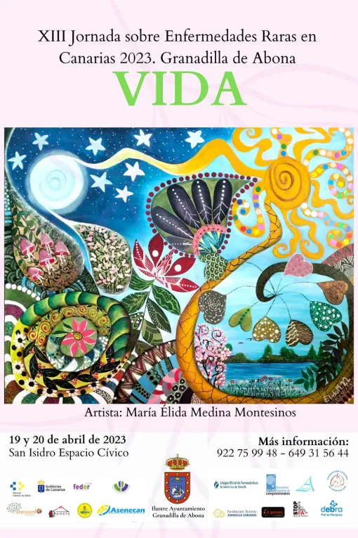 Cartel de la iniciativa. Dibujo en colores vibrantes.