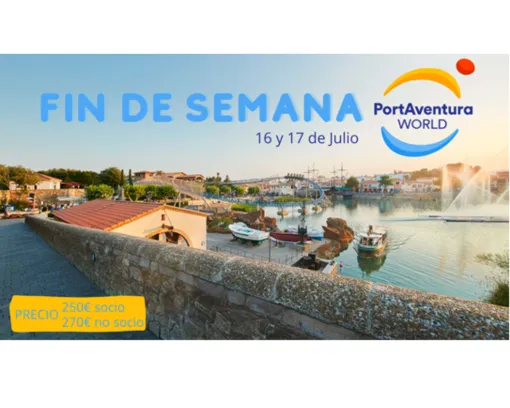 Cartel promocional del viaje a PortAventura de la Asociación Catalana de Espina Bífida e Hidrocefalia