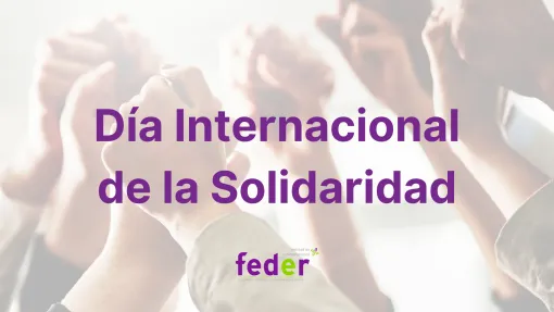 Manos de fondo con el texto "día Mundial de la solidaridad" 