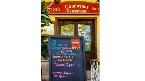 pizarra del restaurante