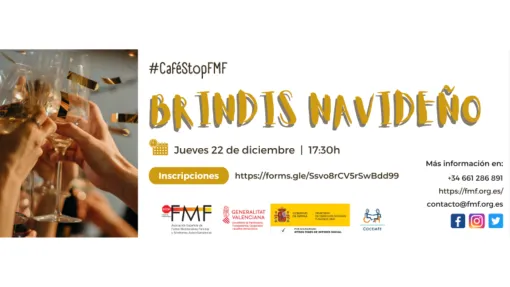 Cartel promocional del brindis navideño
