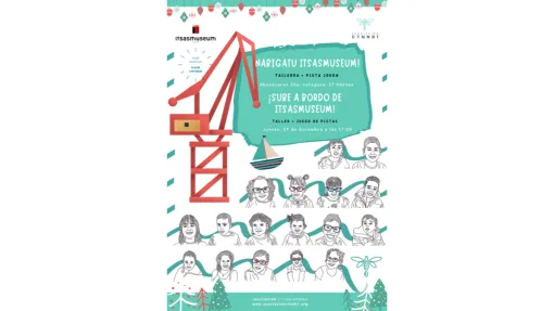 Cartel promocional del taller y juego de pistas en el Itsasmuseum