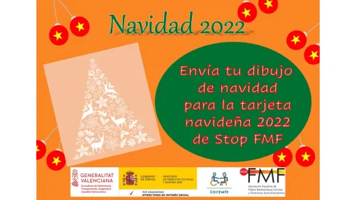 Póster promocional: Navidad 2022. Envía tu dibujo de navidad para la tarjeta navideña 2022 de Stop FMF
