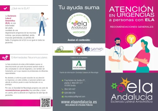 Tríptico facilitado por ELA Andalucía