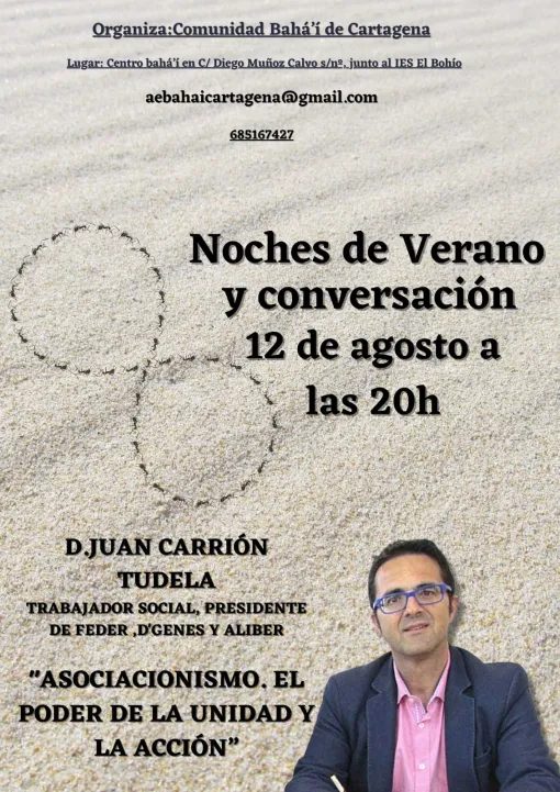 Cartel promocional, Juan Carrión sobre arena de playa