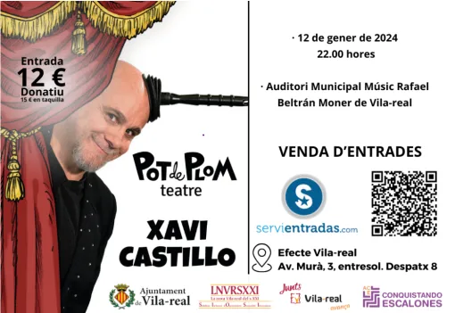 Folleto informativo sobre la actuación del humorista Xavi Castillo