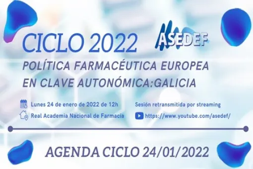 Cartel del ciclo de "Política Farmacéutica Europea en clave autonómica: Galicia"