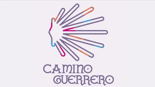 Logo del camino guerrero: dibujo lineal de una vieira