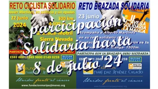 Retos "MAILLOT CERO SOLIDARIO"/"BRAZADA CERO SOLIDARIA" Prorrogados hasta el 8 de Julio