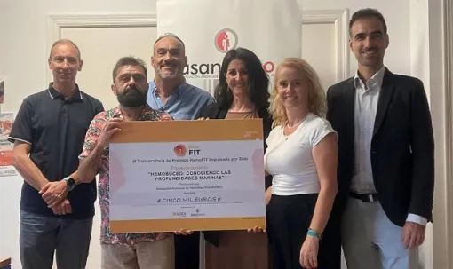 Fotografía de recogida del premio