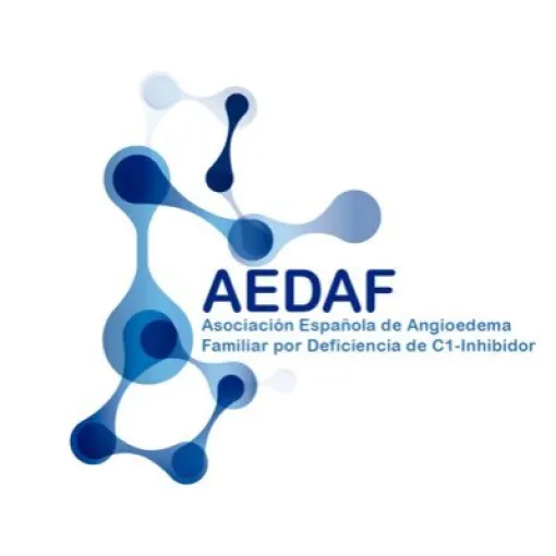 Logo de AEDAF: color azul, nodos conectados.